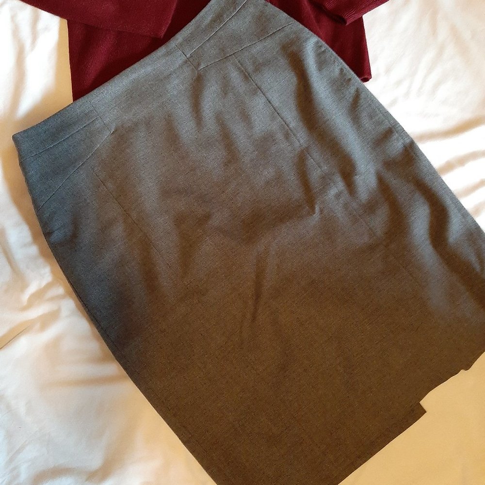Ann Taylor Brown Tweed Knee Length Skirt